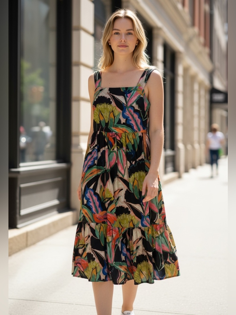 NWT Self Contrast Midi Dress